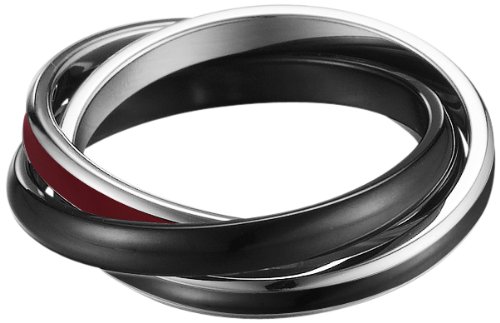Esprit Damen-Ring Edelstahl rhodiniert Marin Black