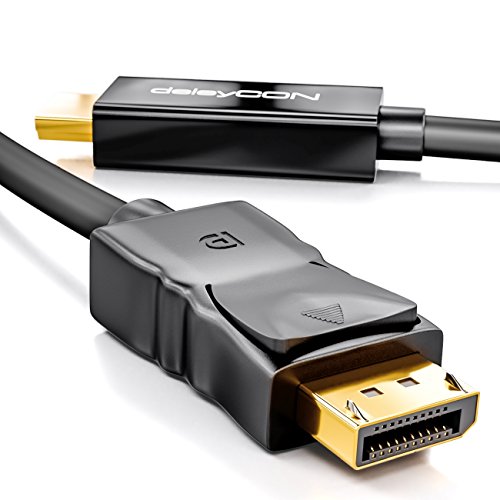 deleyCON 3m DisplayPort zu HDMI Kabel – High Speed / FullHD 1080p / 3D / HDCP / Audioübertragung – DP Stecker auf HDMI Stecker Adapterkabel – Schwarz - 2
