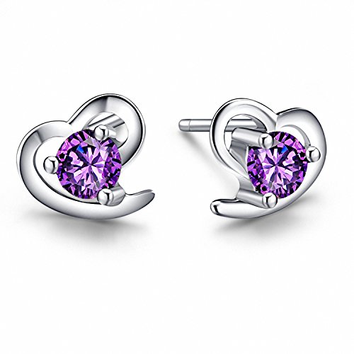 J.Vénus Pendientes de Plata, Pendientes de las Señoras Conjunto Básico de Plata Esterlina 925, Pendientes con la Caja