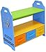Bebe Style Children's Sized Wooden Shelves with Three Storage Boxes (Blue, Crayon Themed)