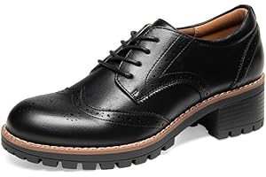 DREAM PAIRS Women's Classic Oxfords Heels T-Strap Dress Shoes