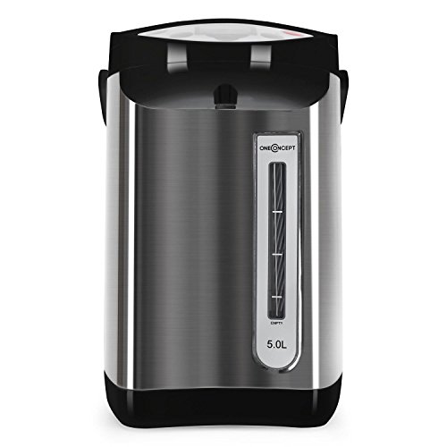 oneConcept Thermo Pot Heißwasserspender Heißwasserautomat (680W, 5 Liter heißes Wasser, Temperatur-Einstellung, ideal für Büro und Kantine) schwarz-silber - 3