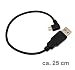 Produktbild KRS - K19 - USB 2.0 A auf Micro-B Kurz USB SYNC short cable kabel Datenkabel Ladekabel 90° gewinkelt Micro USB für Samsung Galaxy S2 S3 S4 S5 S6 HTC Nokia Huawei Honor usw ca 25 cm schwarz