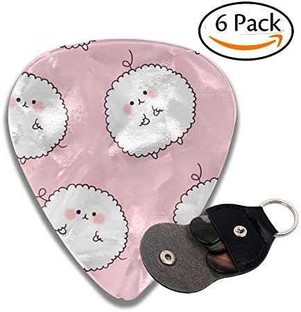 Lovely Marshmallows Celluloid Guitar Picks 6 Pack Includes Thin, Medium, Heavy & Extra Heavy Gauges（0.46mm）