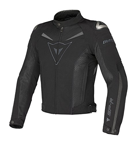 Dainese-SUPER SPEED TEX Chaqueta, Negro/Negro/Dark-Gull-Gris, Talla 48