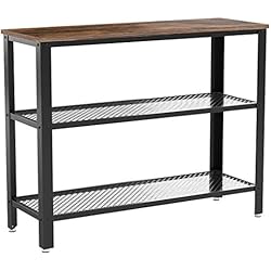 VASAGLE Table de Console, Table d'appoint, Style Industriel, Buffet, avec 2 Étagères en Treillis, pour Salon, Couloir, 101,5 x 35 x 80 cm, Fer, Vintage LNT81BX