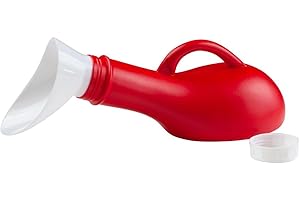 ASTUCEO Urinoir Portatif - Pour Femme et Homme - Personnes Âgées - Urinoir Portable - Pour Pipi Debout - Voyage - Avec Poignée et Bouchon à Visser - Réutilisable - 35,5 x 12 x H12,5 cm