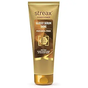 Streax Glossy Serum Shine Conditioner| With Silicon Actives| Paraben Free |Glossy Hair With Every Wash| 240 ml, transparent
