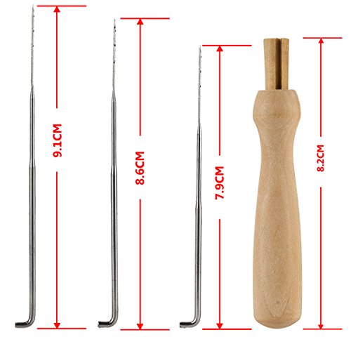 AKUNSZ Filznadeln 12 Stück Filznadel Wollfilz Werkzeug DIY Filzstarter Set mit Holzgriff in Aufbewahrungsröhrchen, 3 Größen (9,1cm, 8,6cm, 7,9cm) - 2