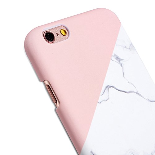 iPhone 7 Plus Case,iPhone 8 Plus 5.5 inch Case,Premium Anti-Scratch PC Hard [Granite Marble Natural Stone] and [Textured Pattern Gloss] Slim Thin Back Case Cover for iPhone 7 Plus/iPhone 8 Plus (5.5 inch) - Colour Pink