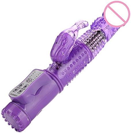 Adult Sex Toy, Waterproof Rabbit Dildo Vibrator, G-spot Multispeed Massager Female (Purple)