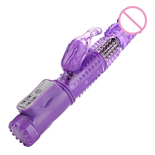 Adult Sex Toy, Waterproof Rabbit Dildo Vibrator, G-spot Multispeed Massager Female (Purple)