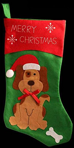 Weihnachtsstrumpf in der Form eines Hundes als Geschenk, Tasche oder Party-Dekoration