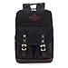 Produktbild Aidoer Damen und Herren Vintage Canvas Rucksack Schultasche Reisetasche Daypack Laptoprucksack(15 Zoll) Universität Backpack Unitasche Alltagstasche Laptoptasche für Outdoor Sports und Freizeit (Schwarz)