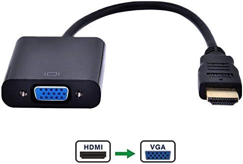 HDMI to VGA, Foxroar Gold-Plated High-Speed 1080P HDMI to VGA Adapter Converter Male to Female Cable for Computer, Desktop, Laptop, PC, Monitor, Projector, HDTV, Chromebook, Roku, Xbox - Black