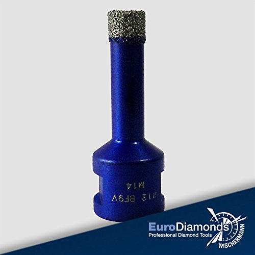 Profi Diamantbohrer / Fliesenbohrer / Natursteinbohrer / Bohrkrone, Premium Qualität, Durchmesser 10 mm, für Winkelschleifer M14, Fliesen, Feinsteinzeug, Keramik, Naturstein, Steinplatten