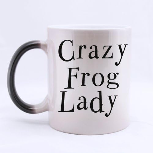 Women/Ladies Gifts Frog Lovers Mugs Funny Saying Crazy Frog Lady Tea/Coffee/Wine Cup 100% Ceramic 11-Ounce Morphing Mug