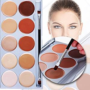 Contouring Palette Abdeckcreme VALUE MAKERS Pro 10 Farben Gesicht Contouring Make up Camouflage + Schminkspiegel - 2