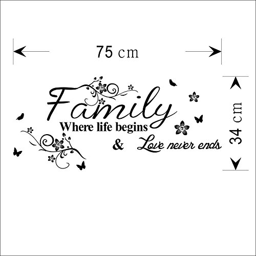 Wandtattoo Wandsticker Deko Zimmer Aufkleber Familie Family Home Wand Sprüche Geschenk - 2