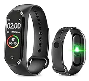TULOO Smart Band MT4 Bluetooth Wrist Smart Watch Band with Activity Tracker, Bracelet Watch, Smart Fitness Band with Heart Rate Sensor Compatible 2 Days Battery All Androids iOS Phone (Black)