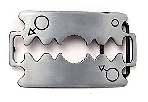 Preisvergleich Produktbild Gürtelschnalle Herren Damen Wechsel Guertelschallen silber Rasierklinge Metall Gürtel Schnalle silver Rasor Blade Buckle 3484