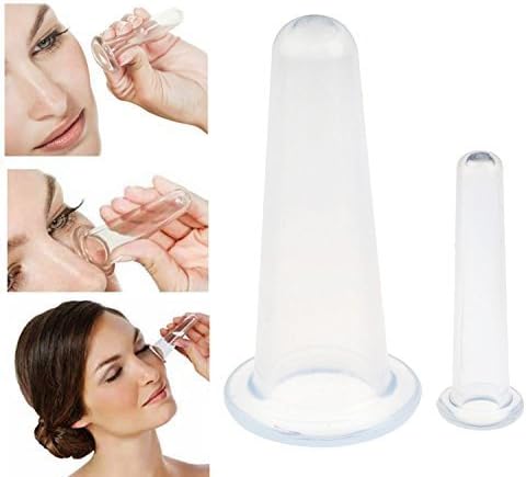 Silicone Massage Facial Cups Anti Aging Sagging skin Clear Cupping (Clear)