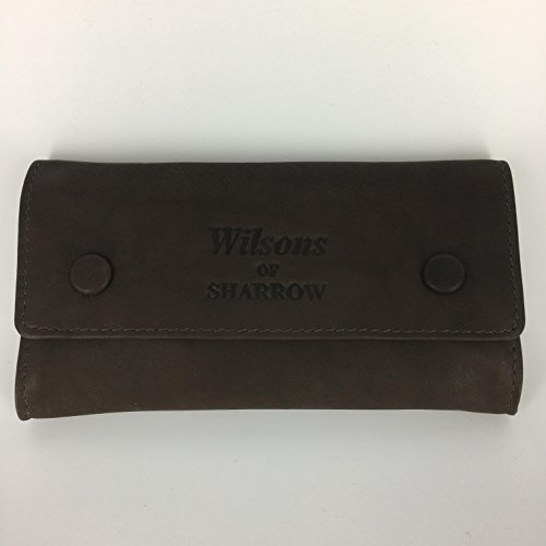 SmokinIdeas Tabakbeutel, aus Leder, mit Druckknopf-Verschluss und Fach für Papers, Dunkelbraun