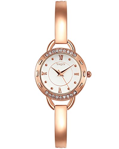 INWET Damen Armbanduhr,Rose Gold Gehäuse und Schlank Armband Kristall Uhren INWET Damen Armbanduhr,Rose Gold Gehäuse und Schlank Armband Kristall Uhren