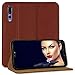 Price comparison product image mtb more energy® Leather Case Bookstyle for Huawei P20 Pro (6.1'') | brown |genuine leather | Protection Wallet Folio Cover