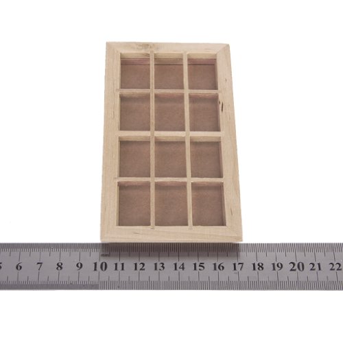 1:12 Puppenhaus Holz Miniatur Möbel Fensterrahmen Fenster 13.2 x 7.5 cm - 6