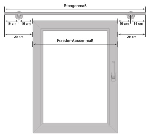 COOL Vorhang-/ Gardinenstange magnetisch, 20mm, L 160 cm, Weiß, 1-läufig - 6