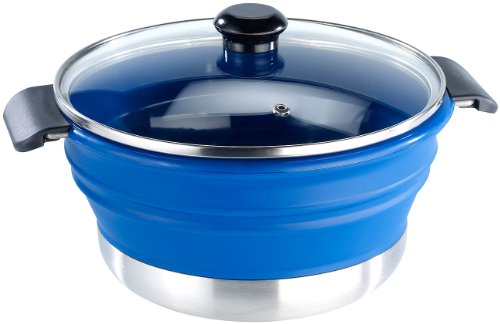 Preisvergleich Produktbild Rosenstein & Söhne Faltbarer Silikon-Kochtopf mit Deckel