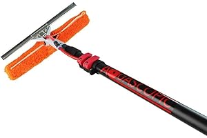 aquascopic Asta telescopica con lavavetri combinati, permeabile all'acqua, per lavavetri, regolabile in lunghezza, fino a 7,2 m, pulitore per finestre per pannelli solari, tubo dell'acqua interno