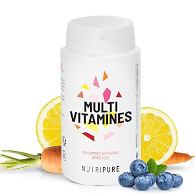 NUTRIPURE Multivitamines et Minéraux 21 Nutriments • Vitamines A, B, C, D3 (1000 UI), E Bio-Actives • Action antioxydante, Cardiovasculaire, cognitive et Vision • 60 gélules Fabriquées en France • Nutripure