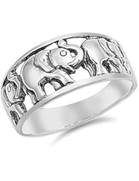 Ring aus Sterlingsilber - Elefant