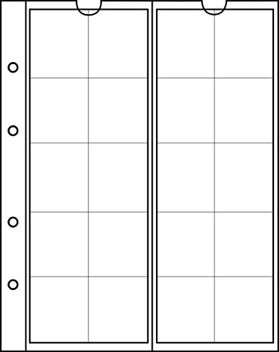 5 Prophila Kobra hojas para monedas, de 20 divisiones de 34 mm Ø