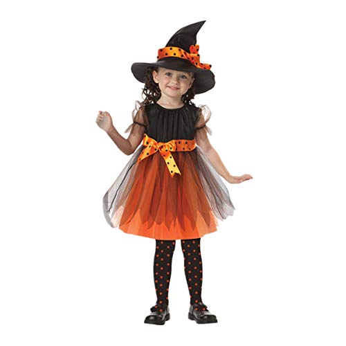 BaZhaHei Disfraz Halloween Niñas Vestidos y Sombrero Bruja Ropa...