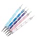 SODIAL(R) Set of 5 Multi Coloured Swirl Double Ended Nail Art Dotting/Marbleizing tools Color Choose