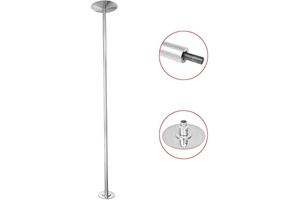 vidaXL Barre de Pole Dance Professionnelle Portable Sport Exercice Fitness Débutants Danseuses Hauteur Réglable 224-275 cm Fer Chromé
