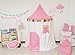 Produktbild Kinder Betthimmel Spielzelt Deko Baldachin Hochwertige Baumwolle fürs Wohnzimmer (Pink 2)