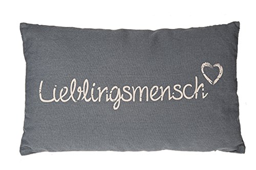 Schönes Dekokissen ~ Lieblingsmensch - grau ~ Deko Kissen Zierkissen