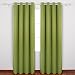 Deconovo Eyelet Curtains Ready Made Room Darkening Thermal Insulated Ring Top Blackout Curtains for Living Room with Backside Silver Backing to Reflect Sunlights 46 Width x 90 Drop Light Green 1 Pair