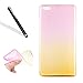 Produktbild Hülle für Huawei P9 Lite,Silikon Schutzhülle für Huawei P9 Lite,Leeook Schön Cute Elegant Retro Kreative Gradient Rosa Gelb Silikon Crystal Cover TPU Ultra Dünn Flexible Soft Dauerhaft Durable Case Schutz Handytasche Durchsichtig Transparent TPU Silikon Dünne Schale Etui Handyhülle Rückseite Bumper Case Cover für Huawei P9 Lite + 1 x Schwarze Eingabestift-Yellow Pink