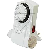 TECHNISCHE DATEN: Mechanischer Timer mit 2 Steckdosen. 230 V - 50 Hz - 8 (2) A - 1800 W - 460 VA. ǀ Die Schaltuhr ist nur im Innenbereich zu verwenden, IP20. ǀ Maße: ca. 24 cm x 13,8 cm x 9,4 cm.
