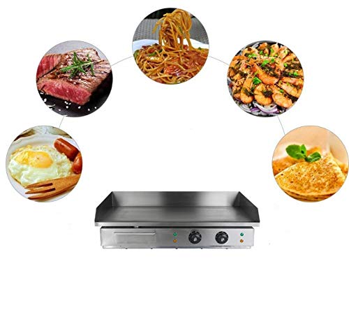 TryESeller Plancha eléctrica Barbacoa Parrilla Plato Caliente Tocino Huevo Chorizo Freidora Panqueques (4400W)