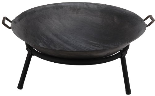 XXL Feuer-Schale 60cm Feuer-Stelle Feuer-Korb schwarz Designer Edel-Stahl Garten-Kamin Pflanz-Schale Terrassen-Ofen - 2