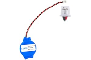 LeFix CR2032 Batterie CMOS pour Carte mère Intel NUC et AsRock AM1H-ITX,PS2/PS3 - BIOS RTC 3V- Connecteur de Batterie polarité inversée