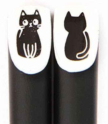Black with cute funny cat top chopsticks from Japan