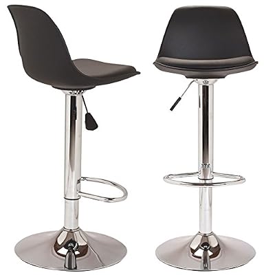 IDMarket Lot de 2 tabourets de bar karl design noir