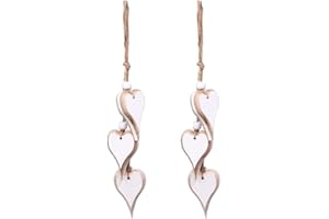 DUORIES 7 Pezzi Decorativi a Forma di Cuore,in Legno,a Forma di Cuore,in Legno,Decorazione per la Finestra,Decorazione per la casa,Decorazione da Appendere alla Parete,Idea Regalo per Soggiorno e Finestra